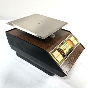 Vintage 1968 Park Sherman Postal Scale Wood Grain Metal Desk Office Accessory